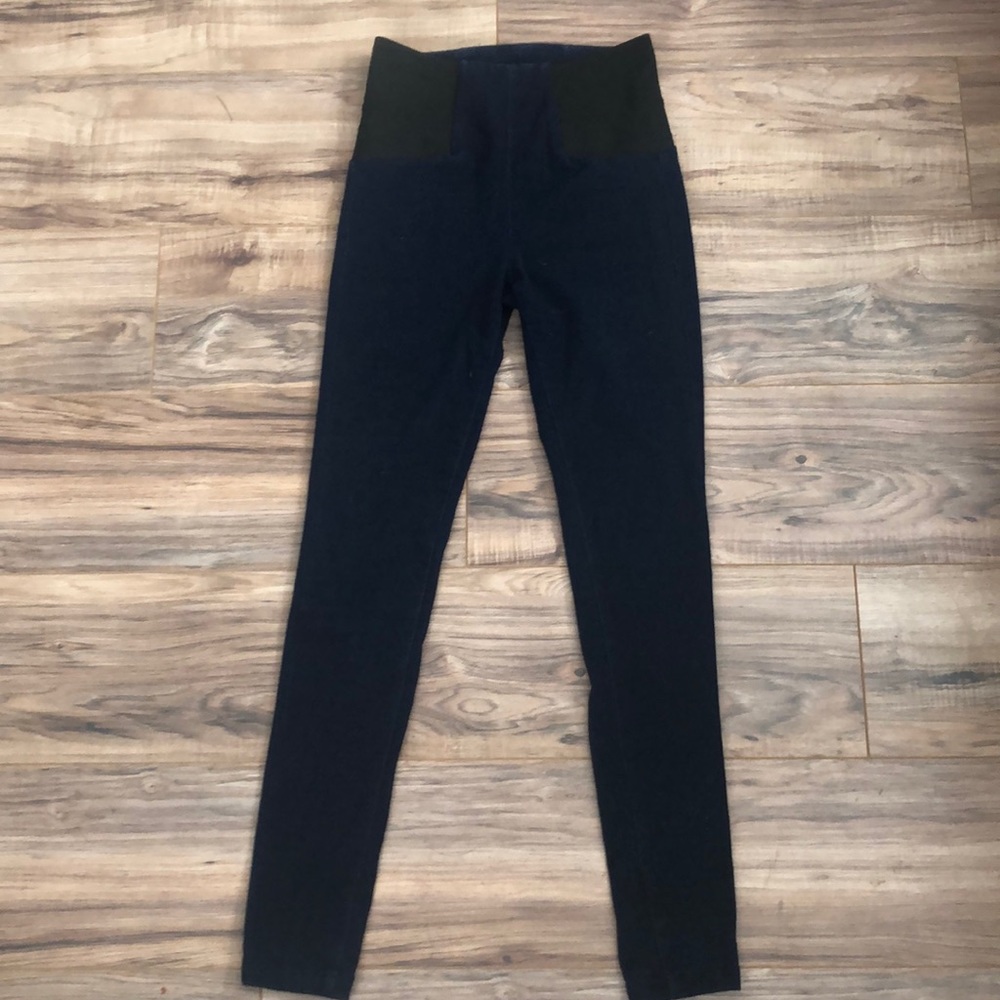 Copper key denim leggings